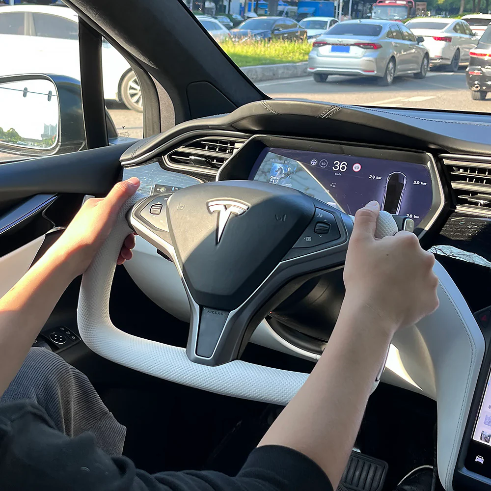 Model S/ X Yoke Style Carbon Fiber Heated Custom Steering Wheel - Image 3