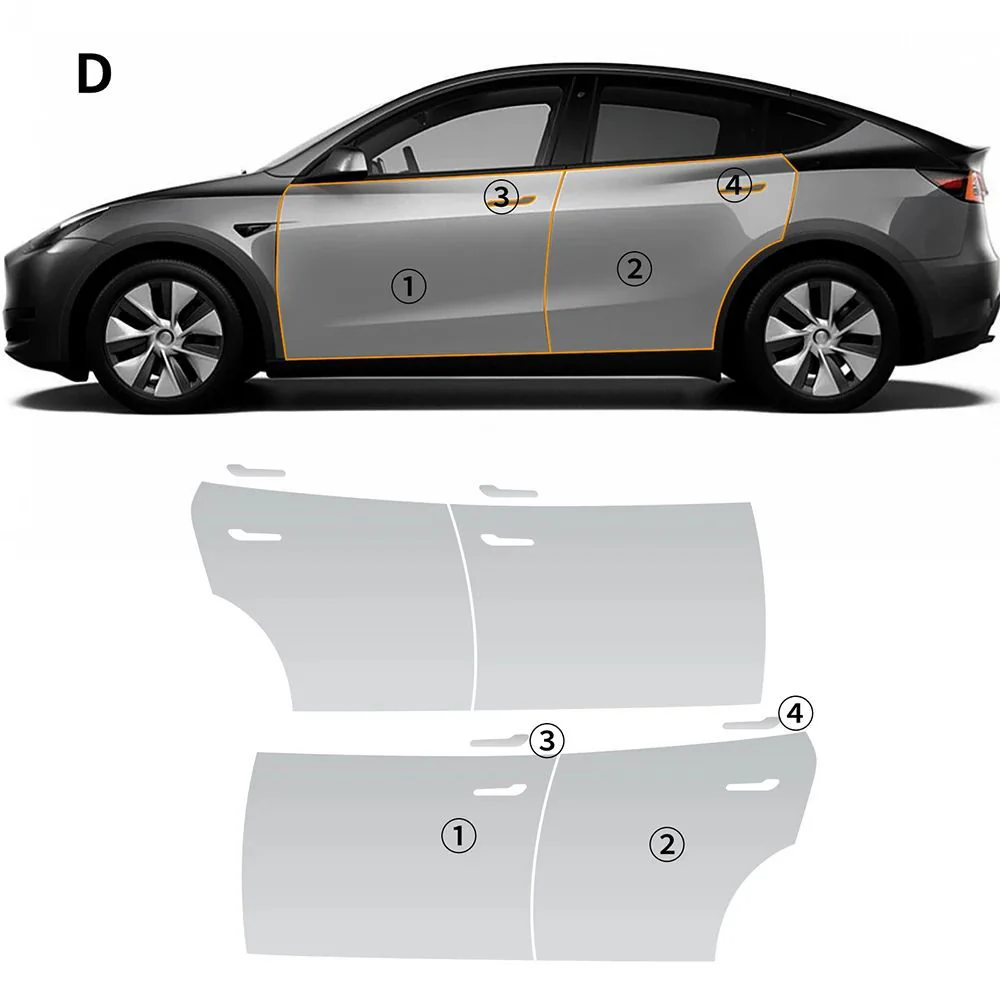 2020-2025.02 Tesla Model Y Full Coverage Paint Protection Film Kit Pre-Cut Scratch-Resistant Shield PPF Kit| Tlyard - Image 10