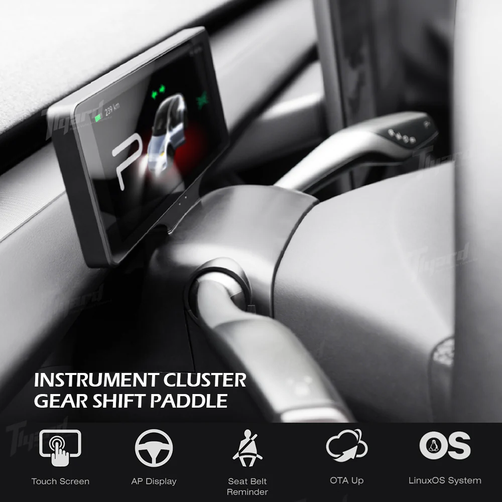 2026 Model Y Juniper/ Model 3 Highland Gear Shift Stalk + 7" Head-Up Display/ Wireless Charging Phone Mount Upgrade Kit | Tlyard - Image 6