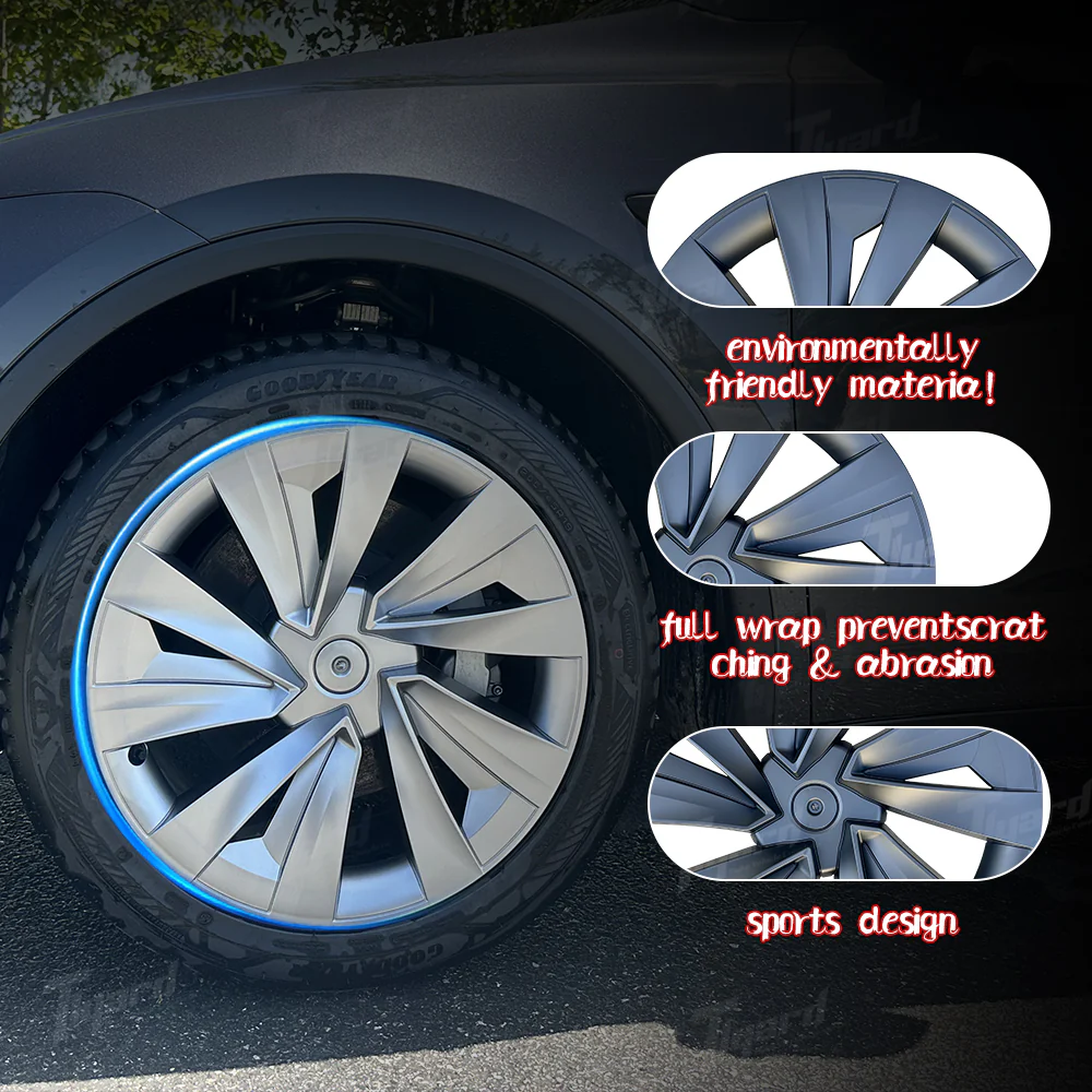 2025+ Model Y Juniper 19" Wheel Cover Aerodynamic Twisted Star Hubcaps 4 PCS - Image 6