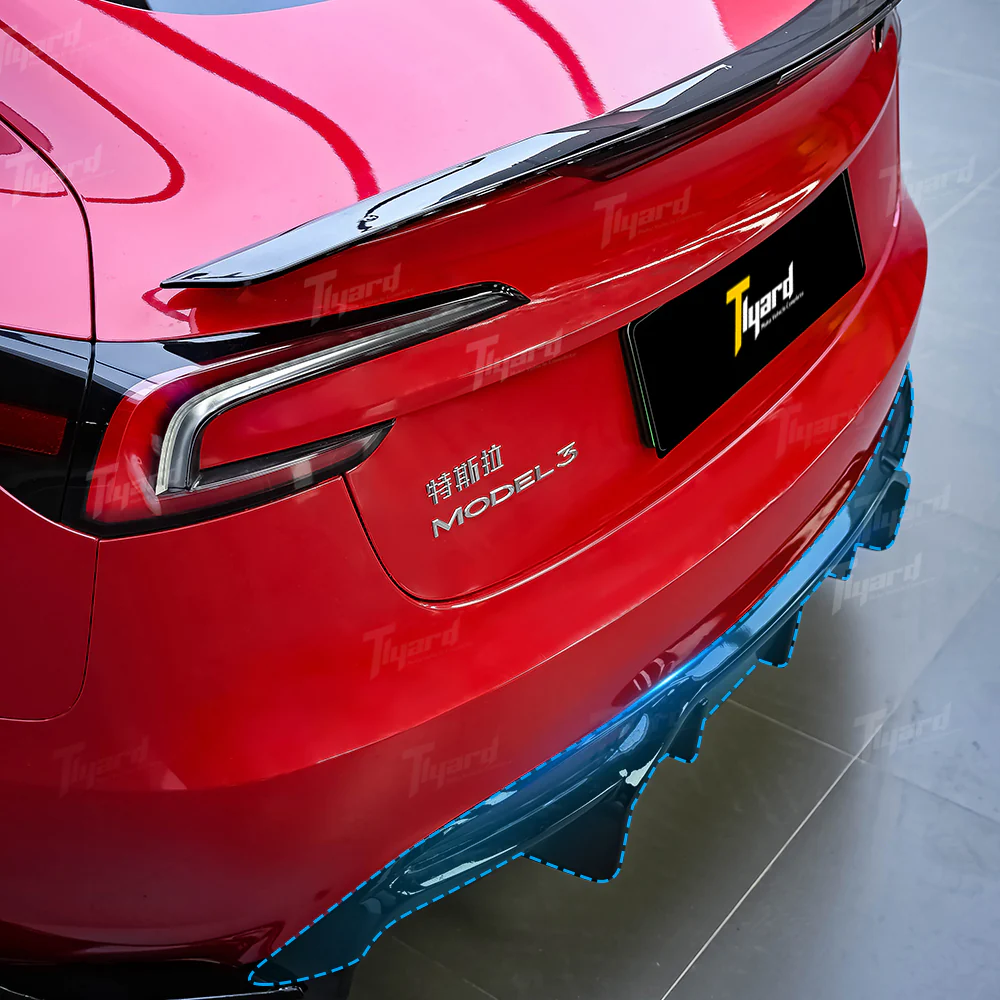 Model 3 Highland Body Decors Kit With Front and Rear Bumper Lip Trunk Lip - Image 7