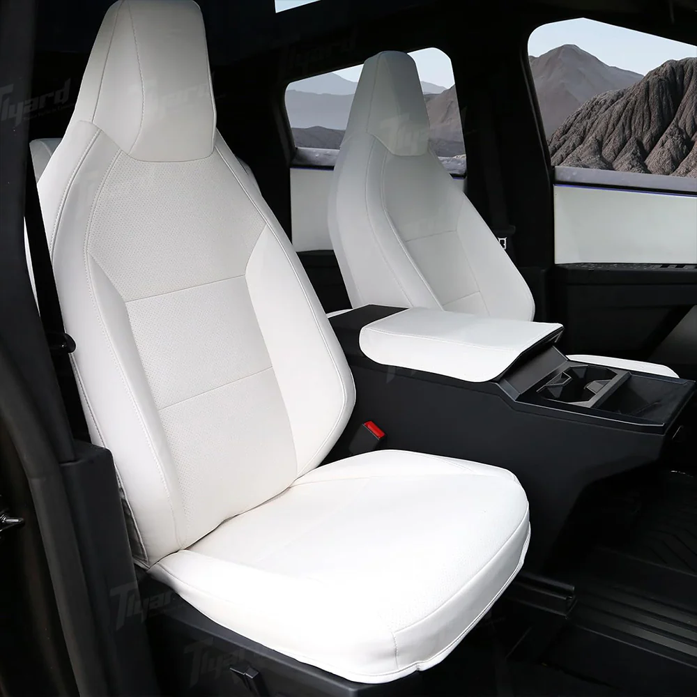 Black and White Tesla Full Coverage Seat Covers for Cybertruck - Image 3