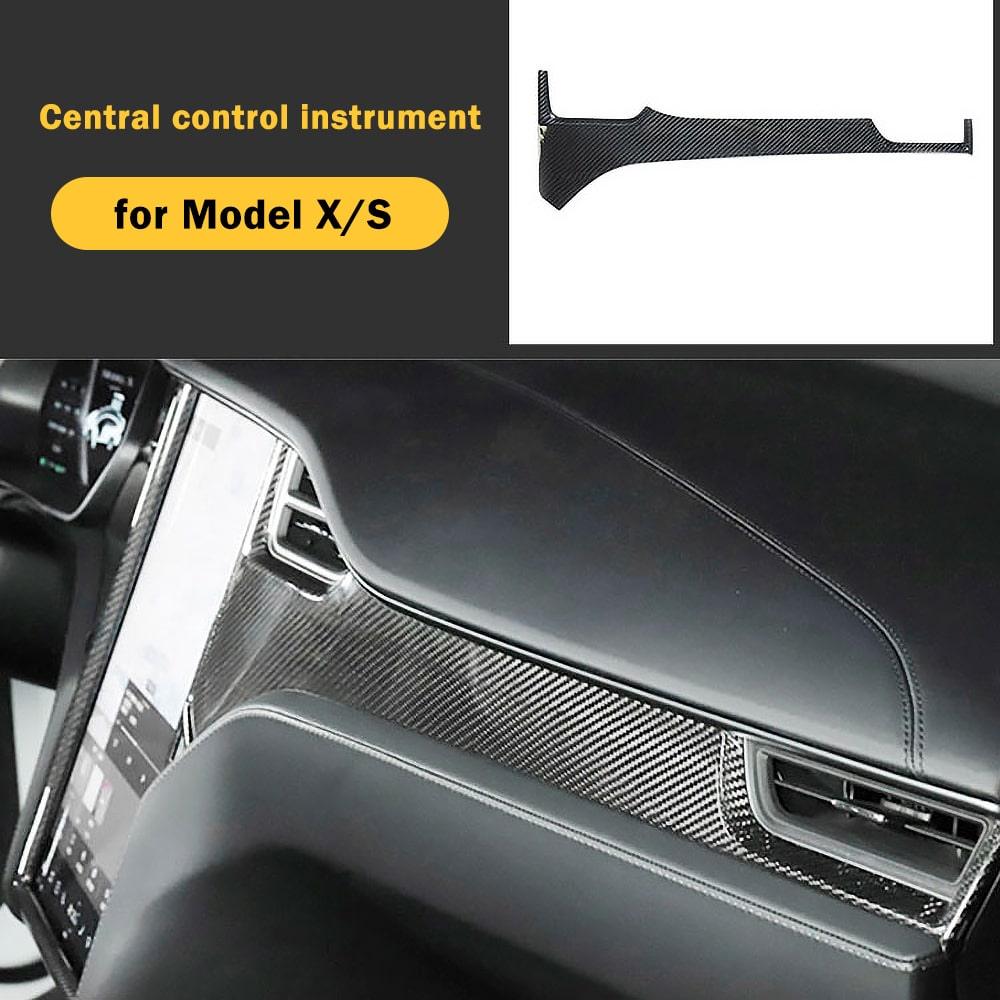 Dashboard & Center Console Hydro Carbon Fiber Coated Wood Texture Upgrade Kit (6 Pieces) For Model X - Image 3