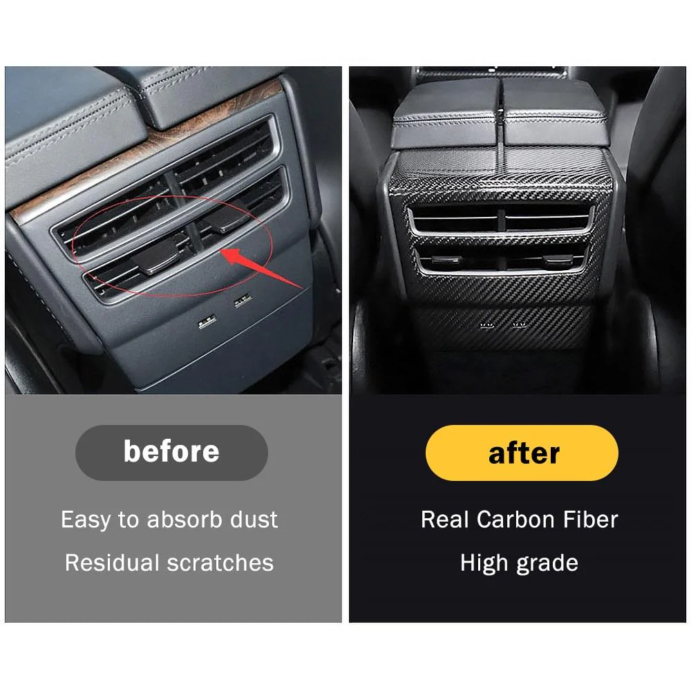 Dashboard & Center Console Hydro Carbon Fiber Coated Wood Texture Upgrade Kit (6 Pieces) For Model X - Image 6