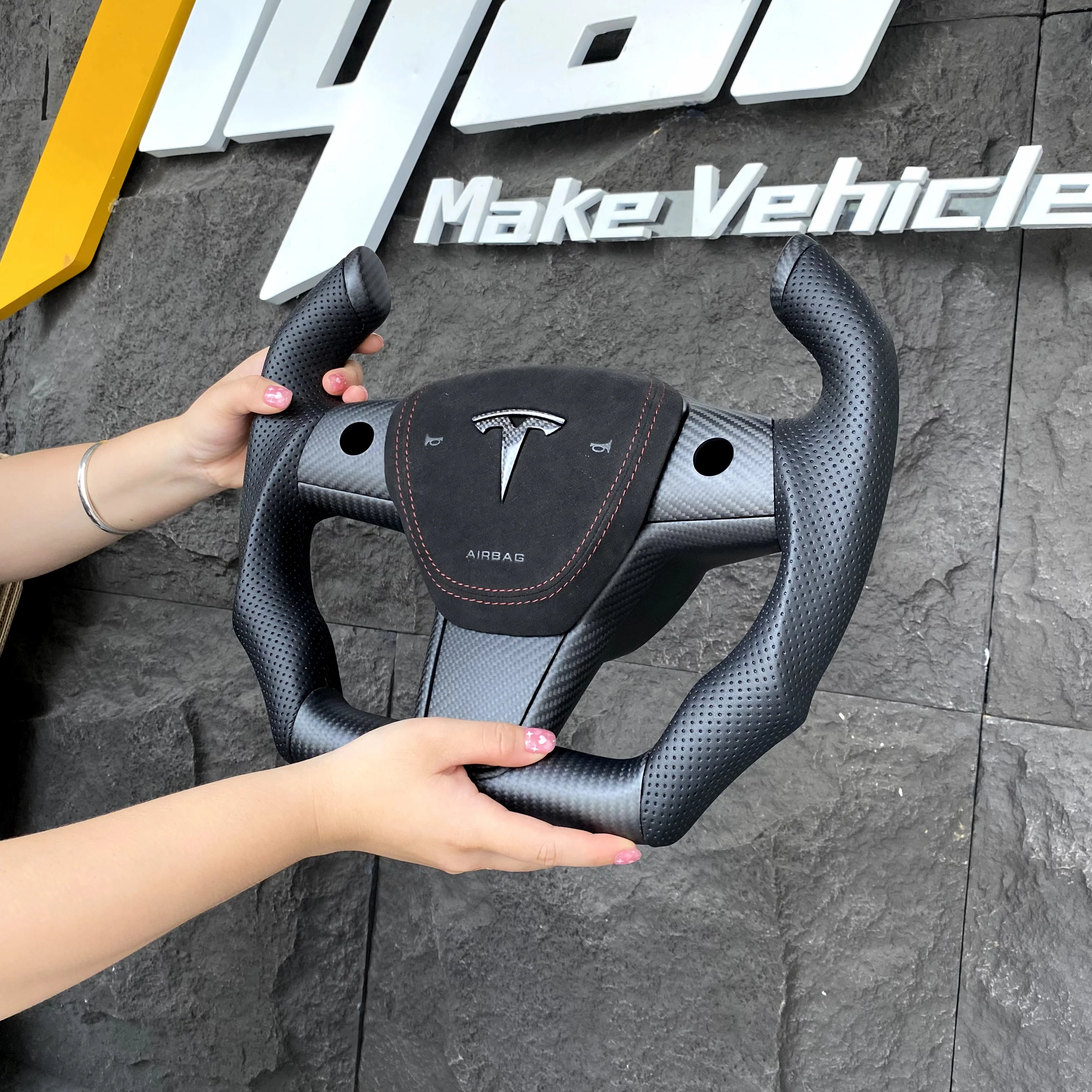 Custom Airplane Style Steering Wheel For Tesla Model 3/Y/Highland/Juniper/Standard - Image 4