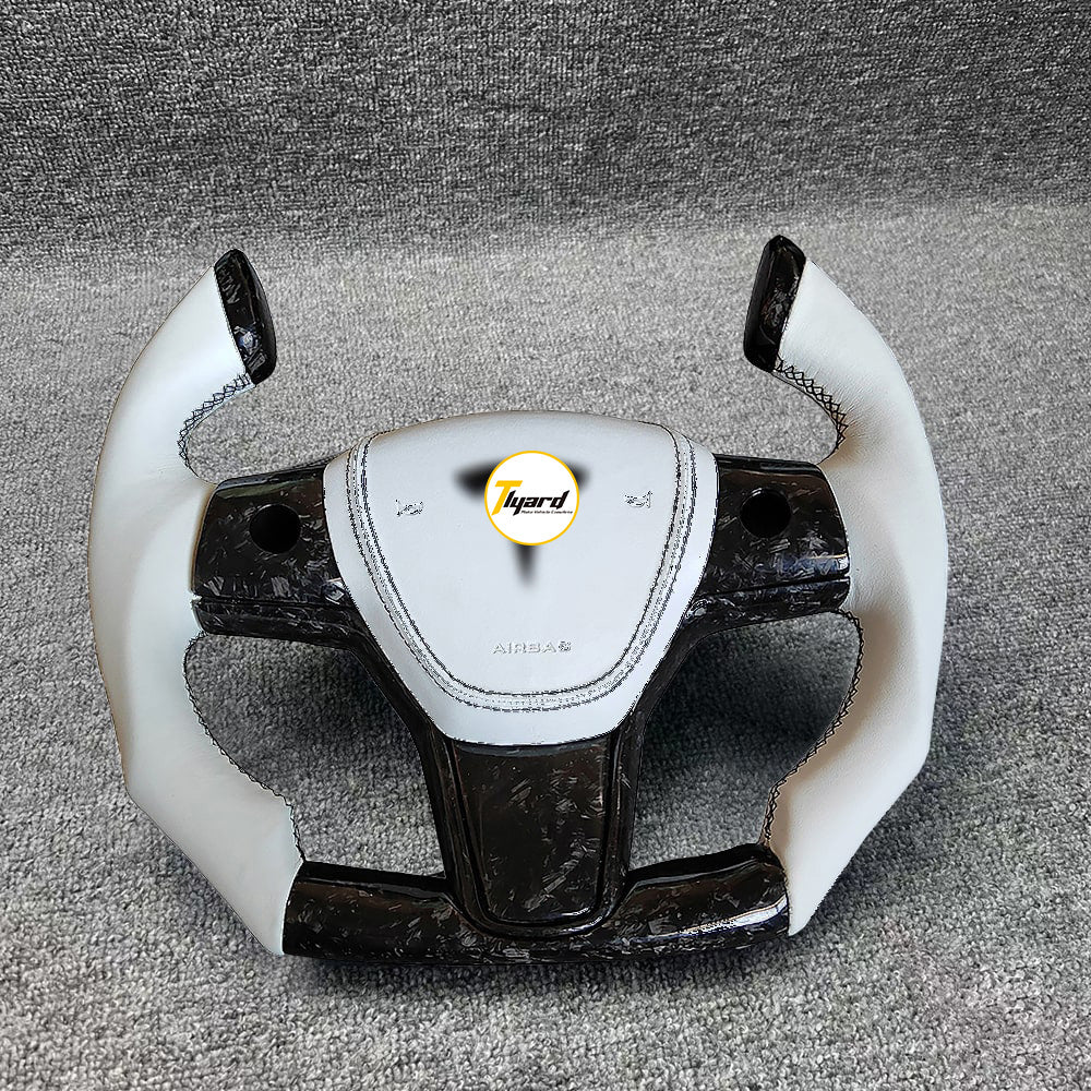 Model S/ X Plaid Airplane Style Nappa Leather Steering Wheel - Image 5