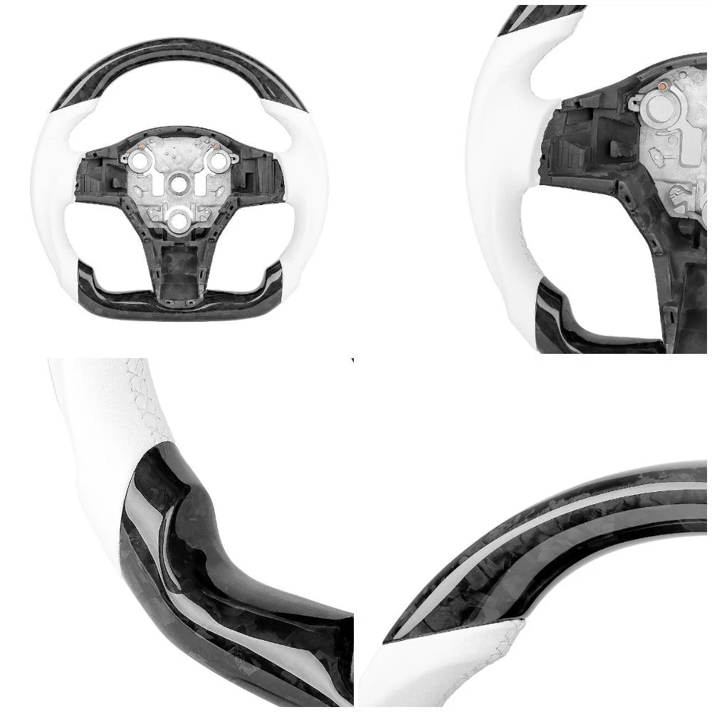 Customized Model S/ X/ Plaid Round Style Sport Series Steering Wheel - Image 7