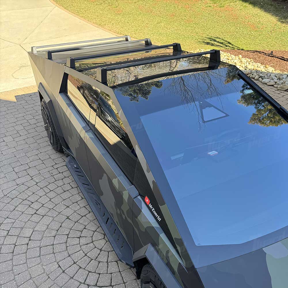 Cybertruck Roof Rack Crossbars Black Aerodynamic Top Carrier Bars | Tlyard Cybertruck Accessories - Image 10