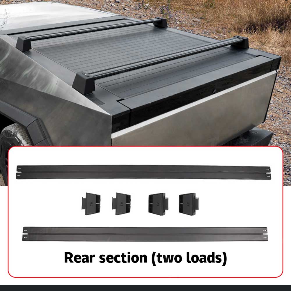 Cybertruck Roof Rack Crossbars Black Aerodynamic Top Carrier Bars | Tlyard Cybertruck Accessories - Image 6