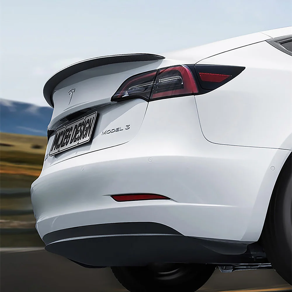 Model 3 & Y Matte Spoiler Real Carbon Fiber Trunk Lip Performance Wing - Image 3