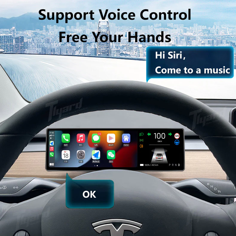 T3 Pro Model 3 & Y 8.8 Inches Front Camera Carplay Instrument Cluster - Image 5