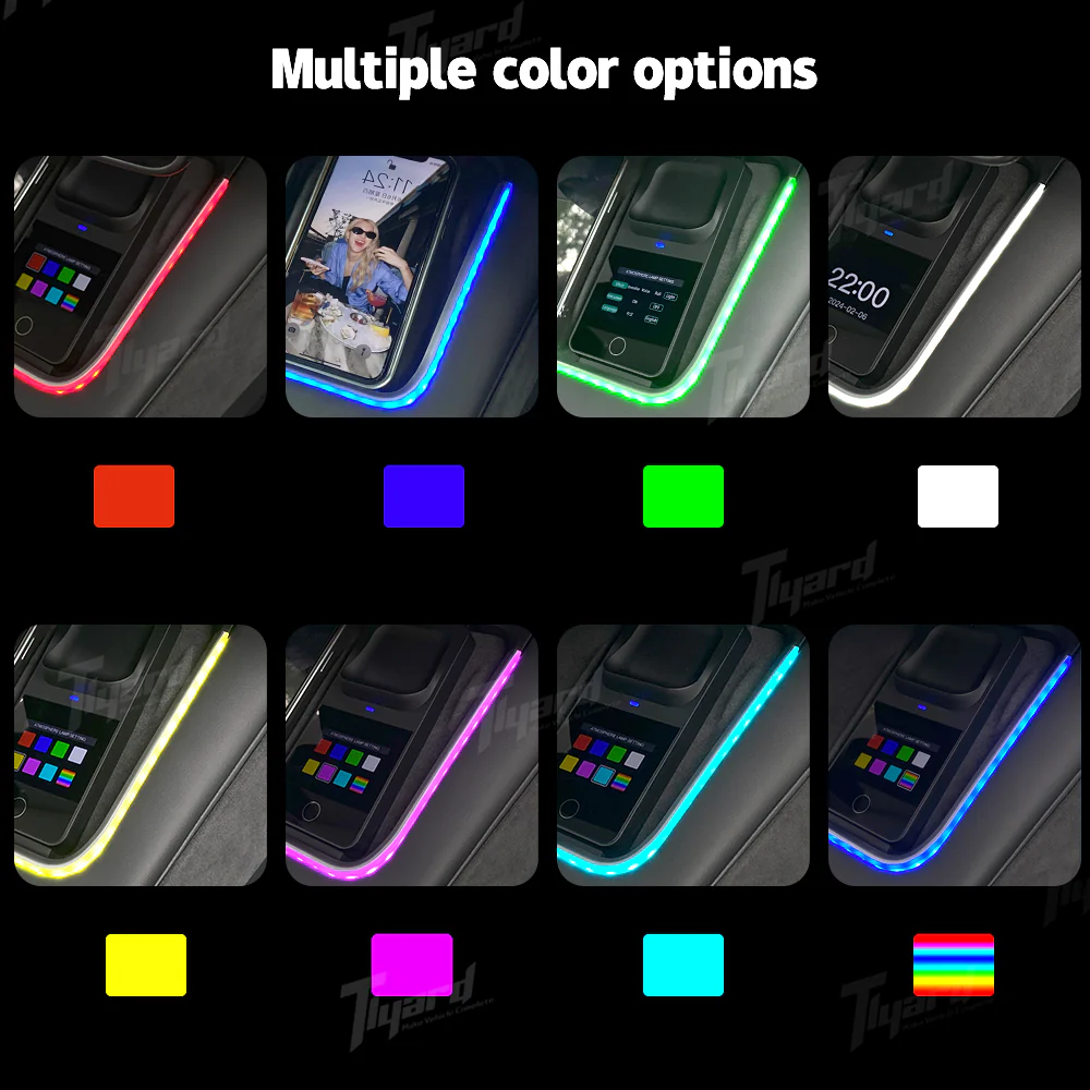 Model 3 & Y Center Console Charger With Ambient Light Atmosphere LED - Image 5