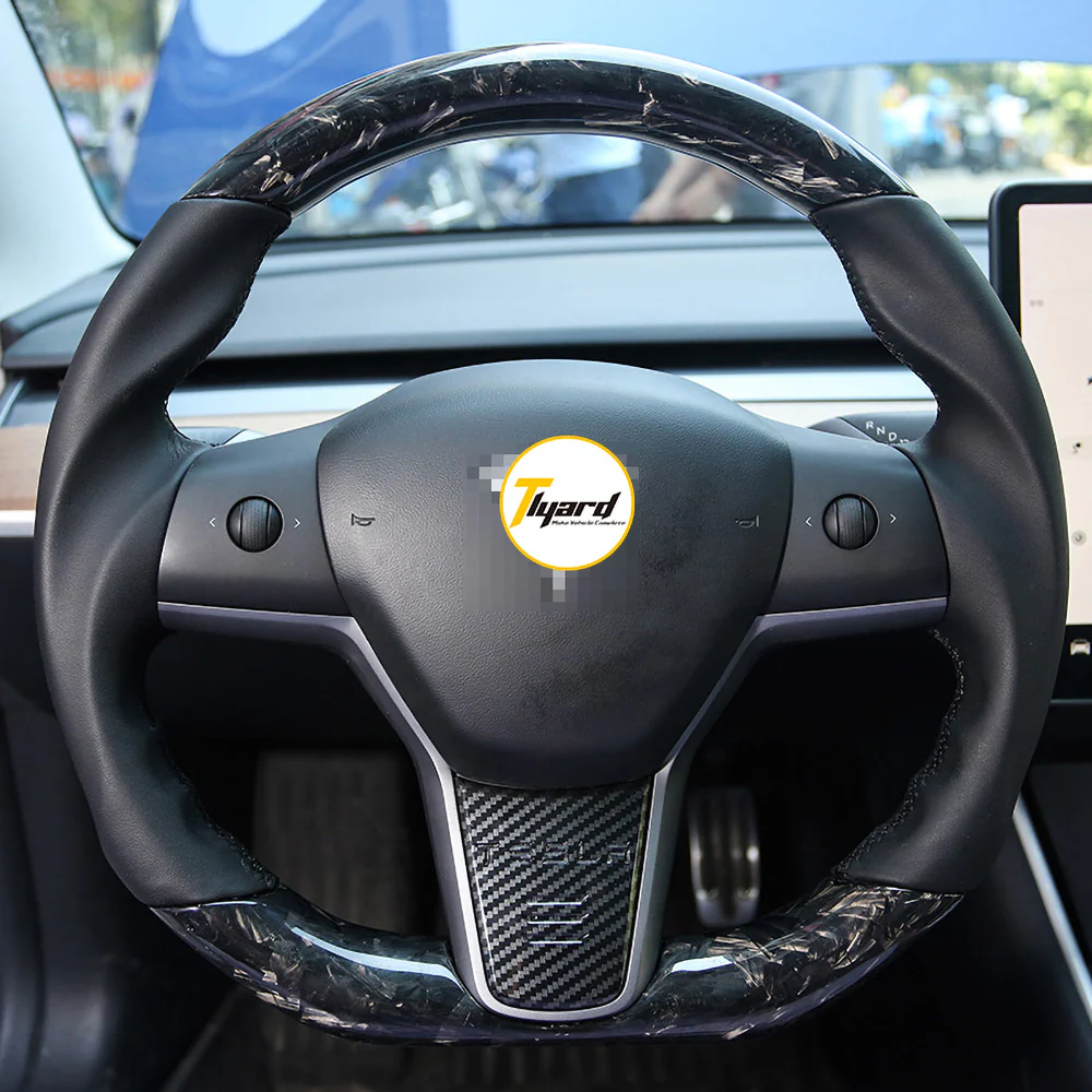 Model 3/ Y Custom Sport Grip Real Carbon Fiber Steering Wheel - Image 5