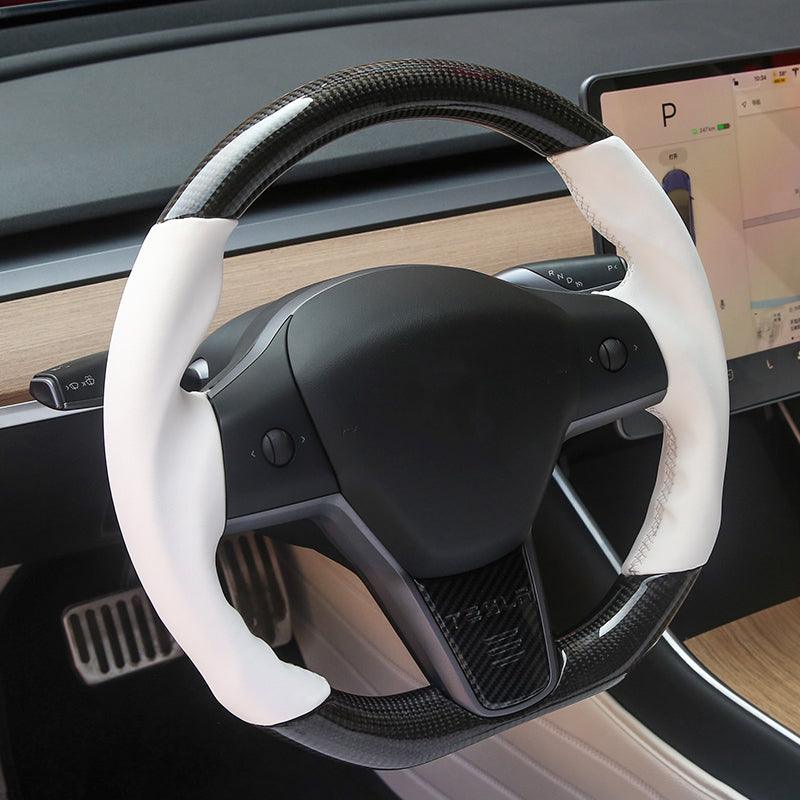 Model 3/ Y Custom Sport Grip Real Carbon Fiber Steering Wheel - Image 6