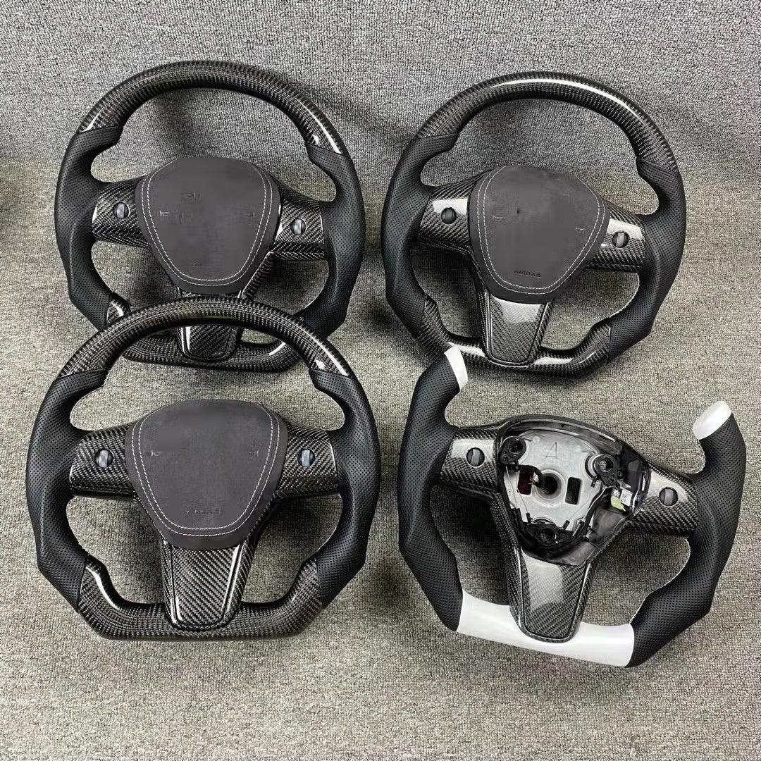 Model 3/ Y Customized Round Nappa Leather Steering Wheel Tesla Modification for Highland/Juniper/Standard - Image 6