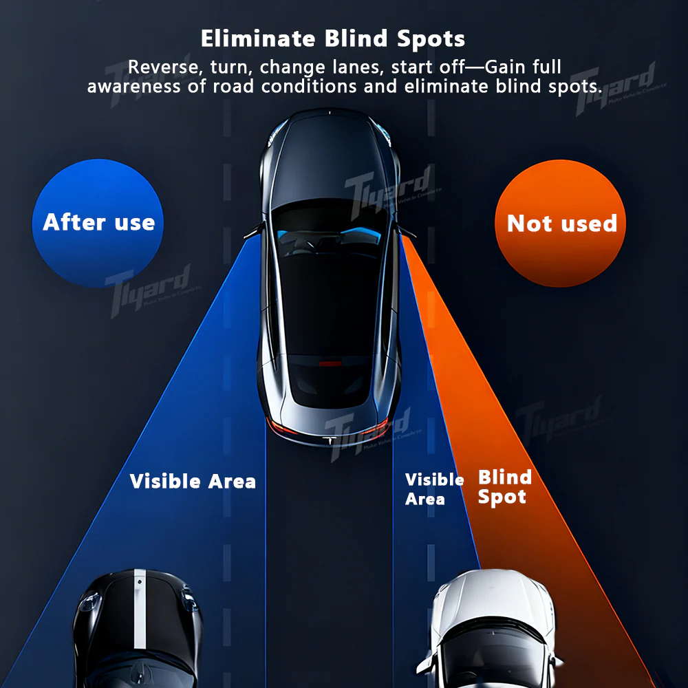Model 3/ 3 Highland & Model Y/ Y Juniper Replacement Mirror Glass with Built-in Blind Spot Indicator 2PCS Set | Tlyard - Image 3