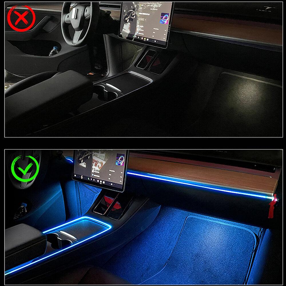 Interior Ambient RGB LED Strip Lights With App Controller For Model 3/ Y - Image 3