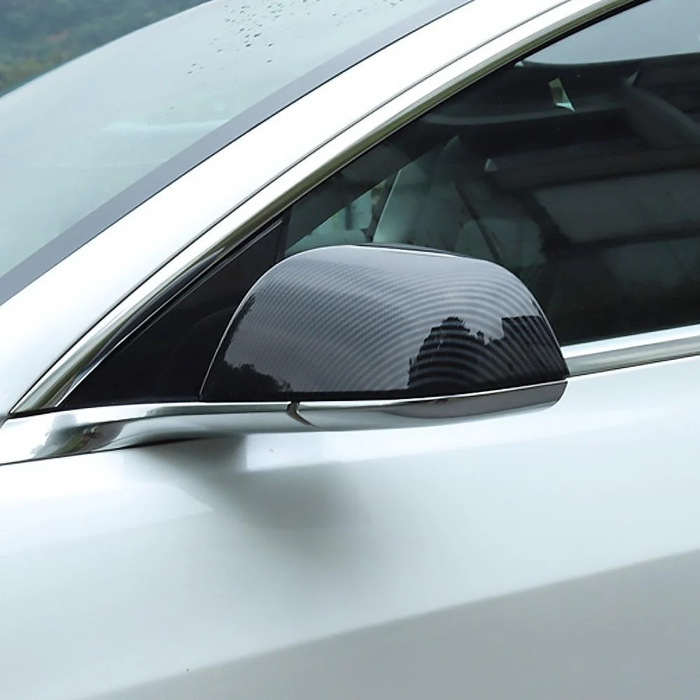 Real Molded Carbon Fiber Mirror Overlays (1 Pair) For 2016-2024 Model X - Image 4