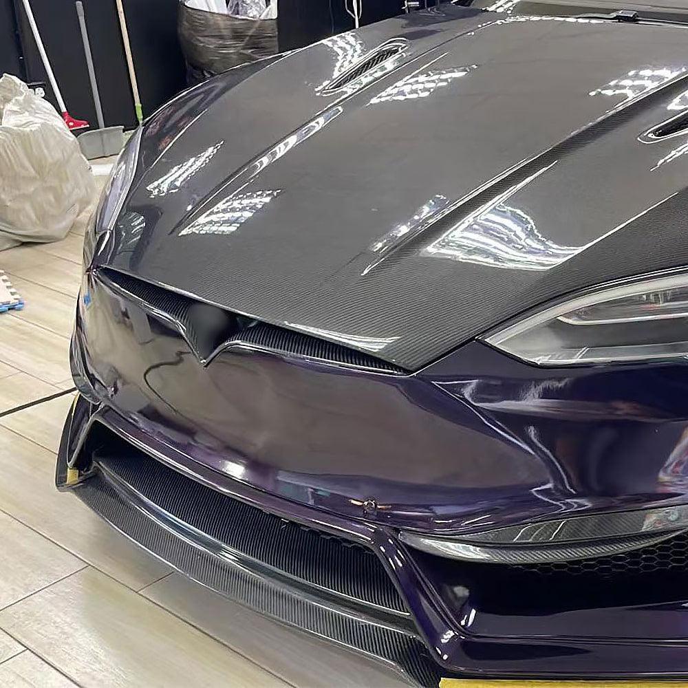 Real Molded Carbon Fiber Front End Inlay For 2016-2024 Model X - Image 3