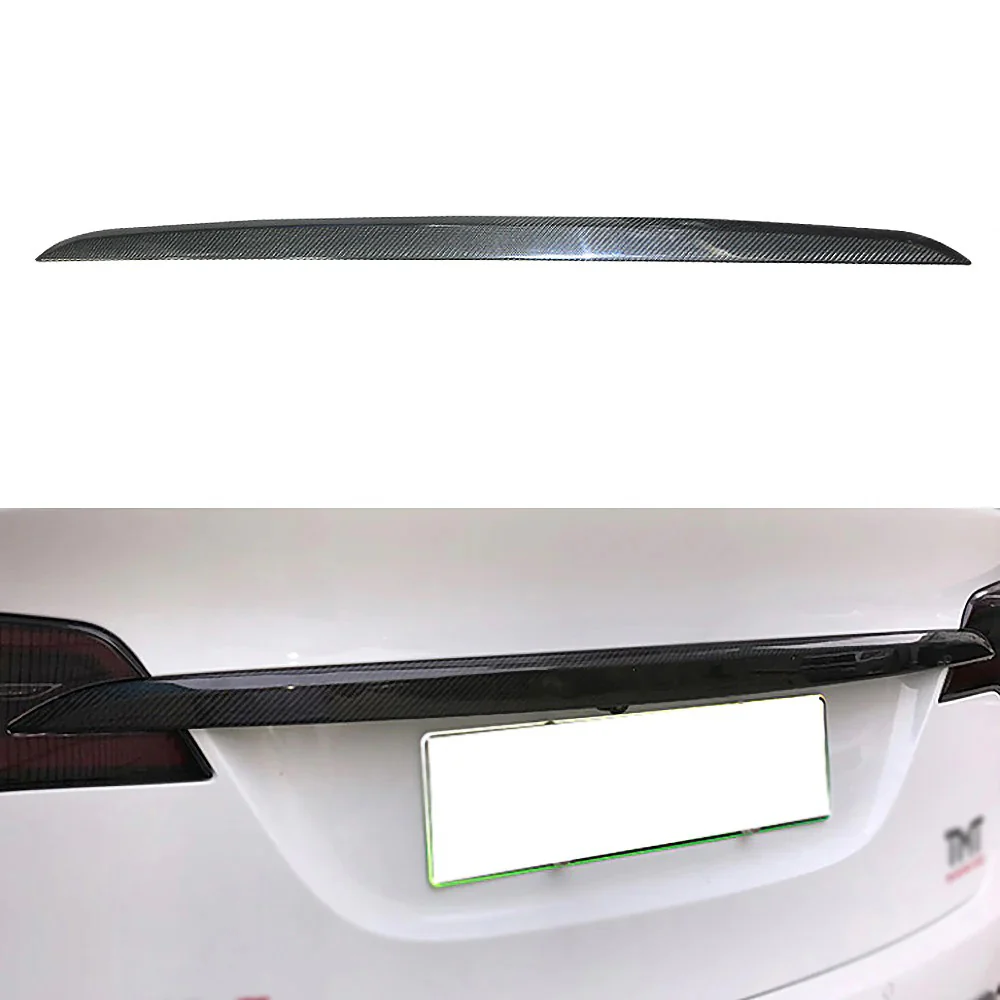 Model X Real Carbon Fiber Center Tailgate Trunk Decor - Image 2