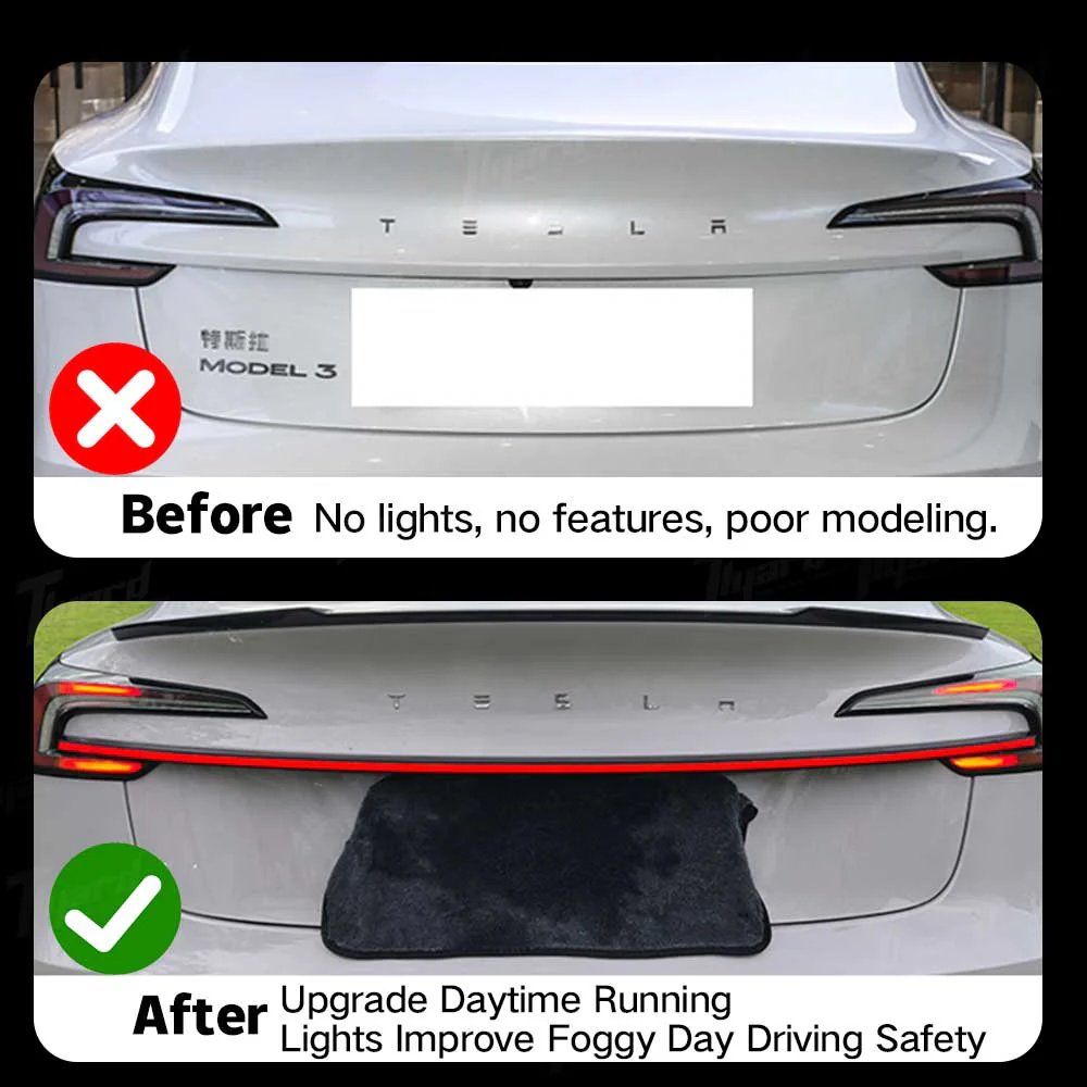 New Tesla Model 3 Highland Tail Light Full-Width Through LED Strip for 2023.10+ Tesla Model 3 - Image 3