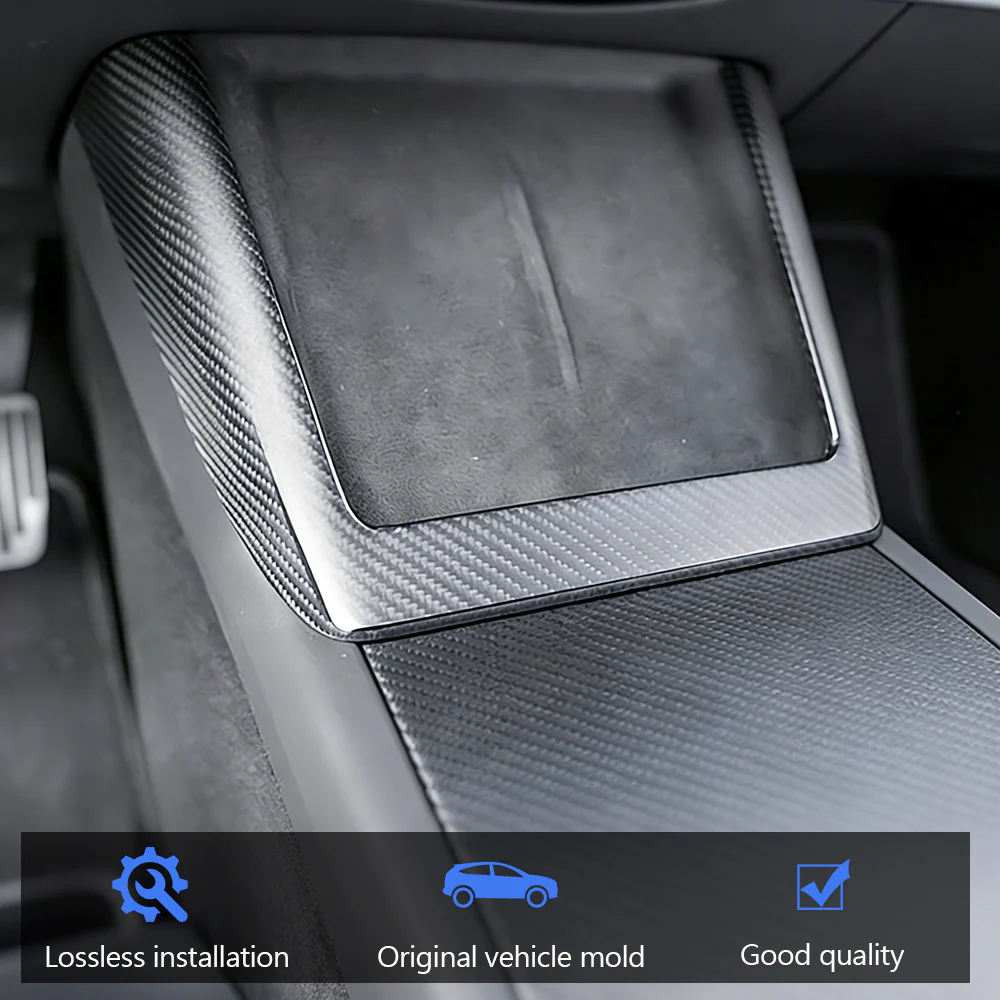 Real Carbon Fiber Center Console Charging Pad Trim for Tesla Model 3 Highland & Model Y Juniper Accessories | Tlyard - Image 5