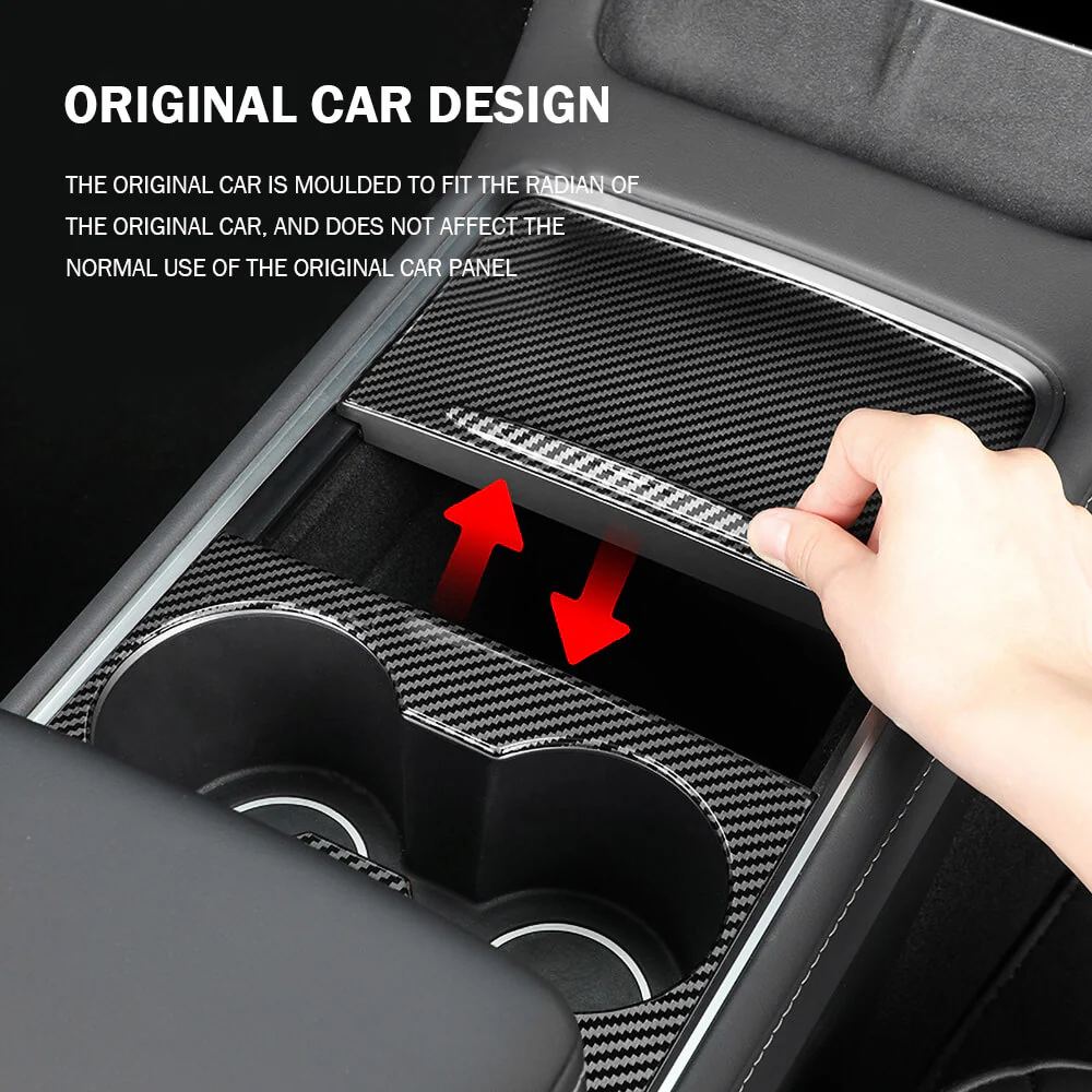 Real Carbon Fiber Center Console Cover + Door Handles For Model 3 & Y - Image 3