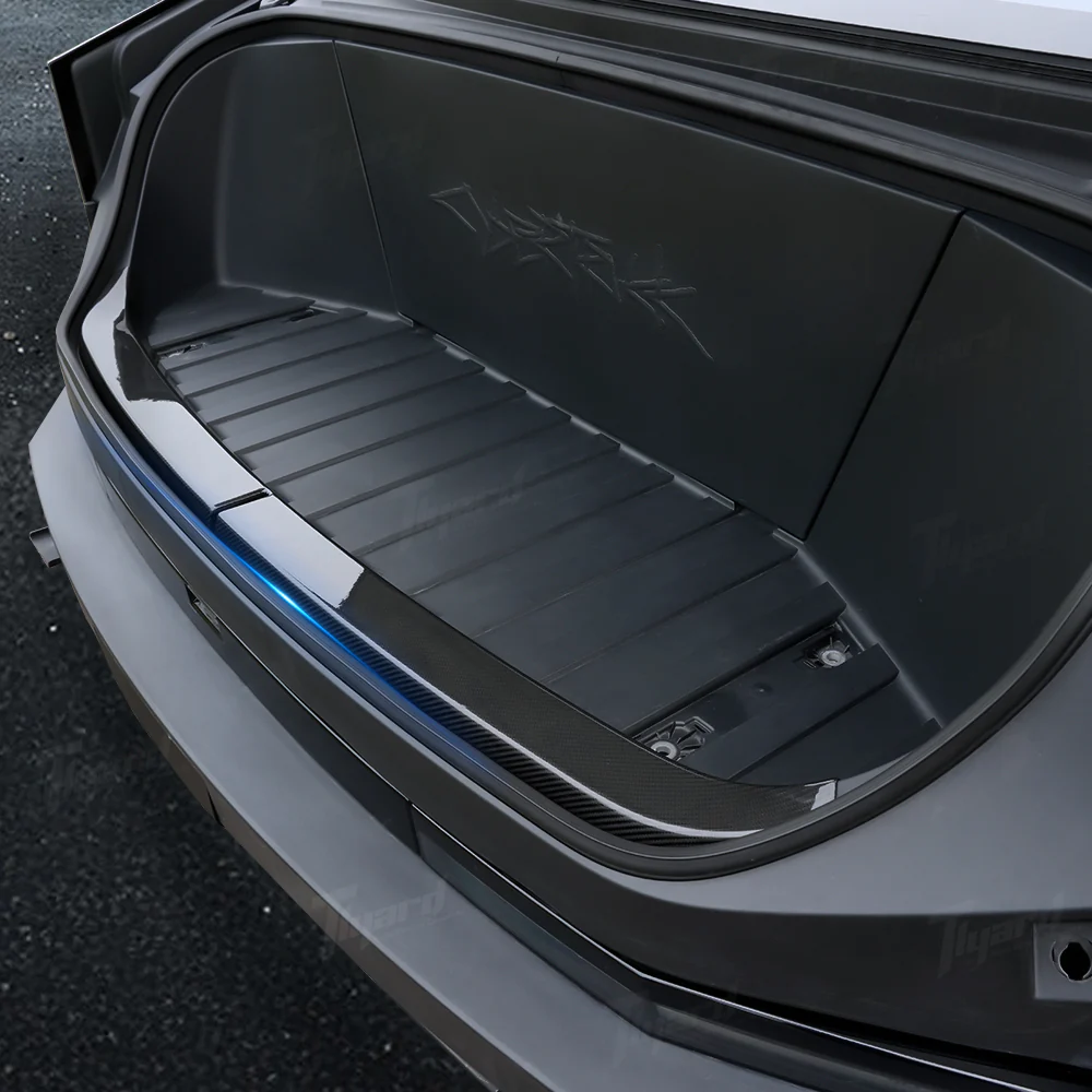 Real Carbon Fiber Frunk Still Overlay for 2024+ Tesla Cybertruck Premium Front Trunk Sill Protector | Tlyard - Image 2