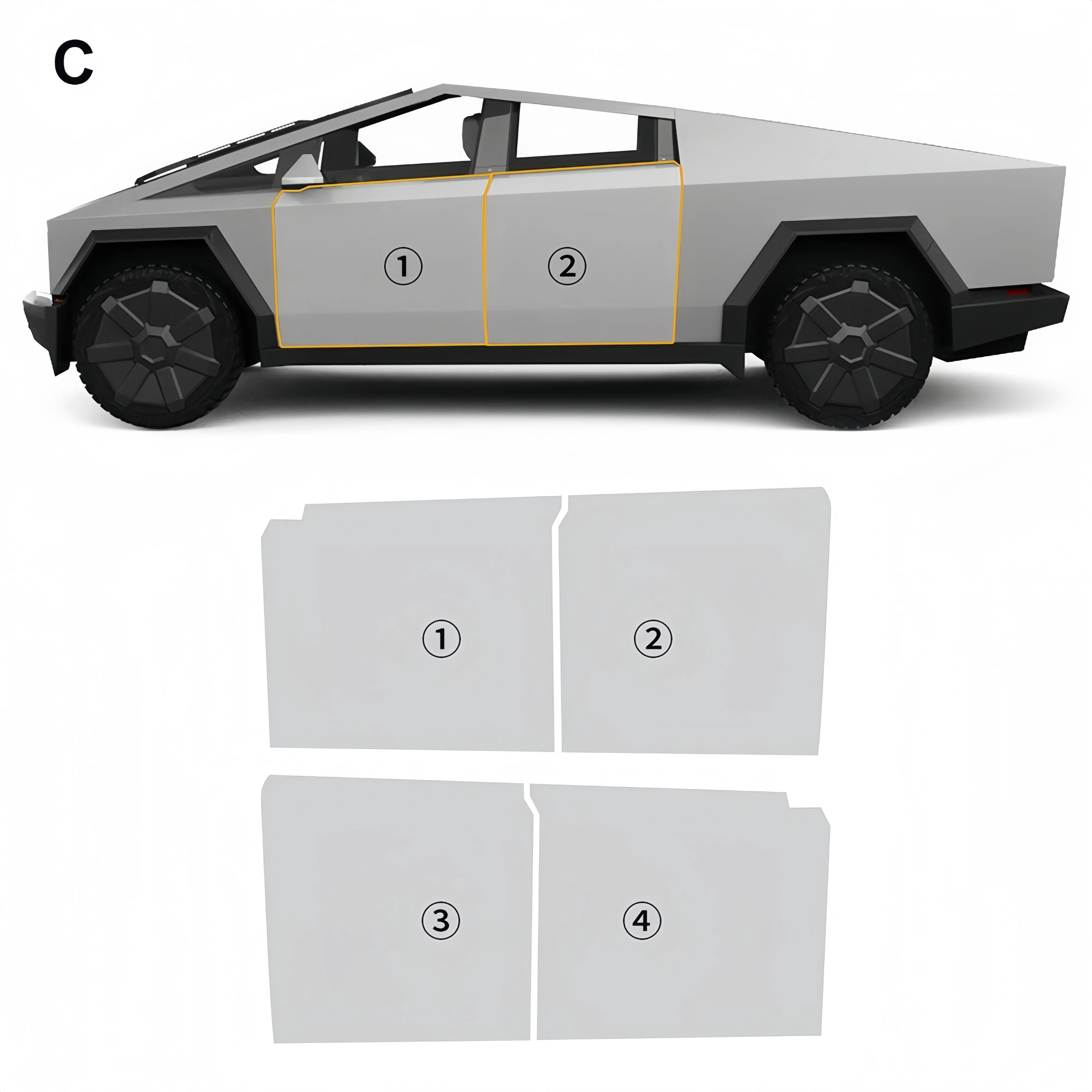 Tesla Cybertruck Paint Protective Film Pre-Cut Full Coverage PPF Scratch Protector Exterior | Tlyard Tesla CyberShield - Image 5