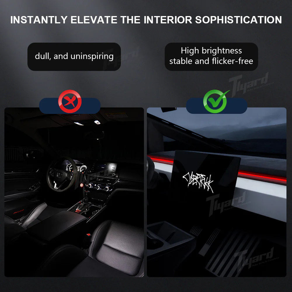 Tesla Cybertruck Smart BSD Ambient Lighting - Intelligent Blind Spot Detection & Interactive Interior Mood Lights | Tlyard - Image 4