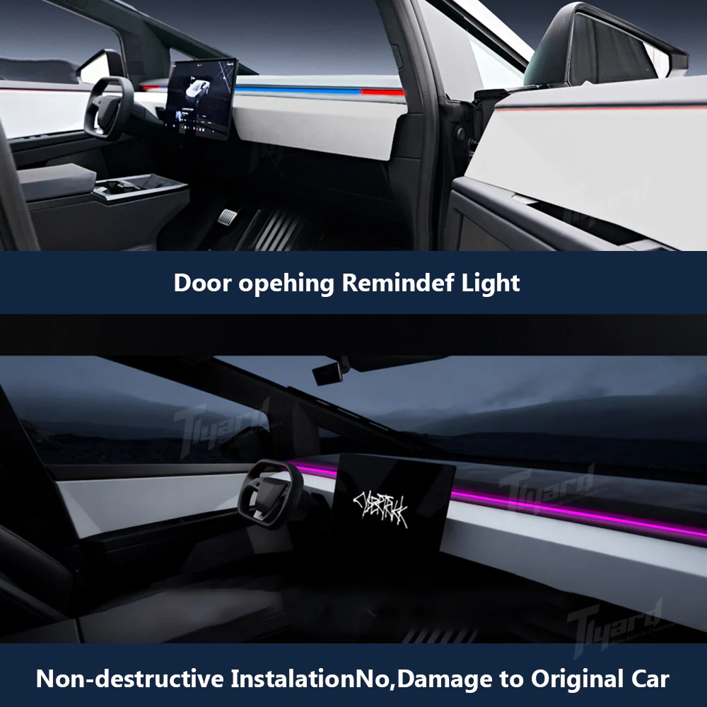 Tesla Cybertruck Smart BSD Ambient Lighting - Intelligent Blind Spot Detection & Interactive Interior Mood Lights | Tlyard - Image 5