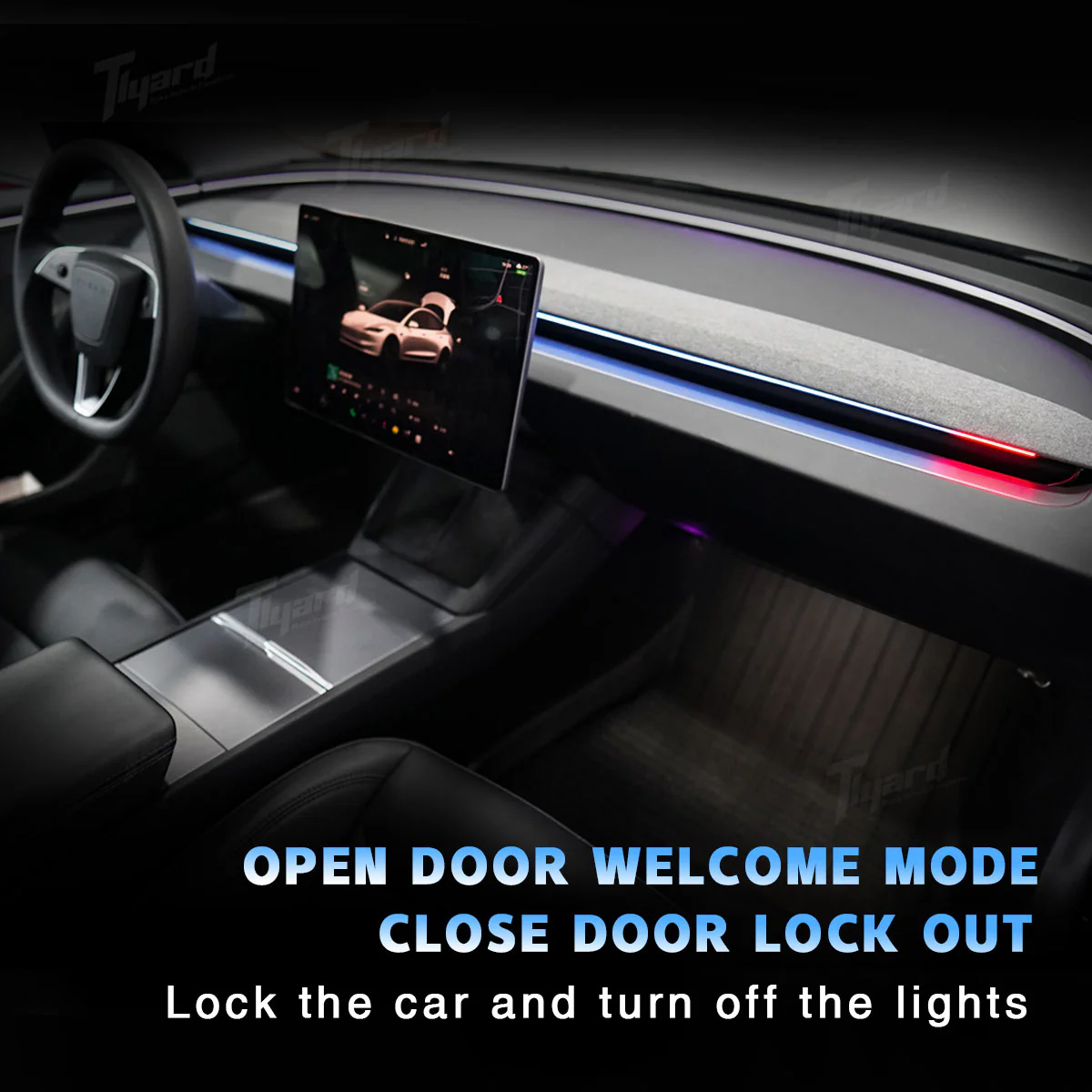 Tesla Model 3/Y/3 Highland/ Y Juniper Smart BSD Ambient Lighting â Dynamic Safety Alerts & Driving Mode Effects | Tlyard - Image 5