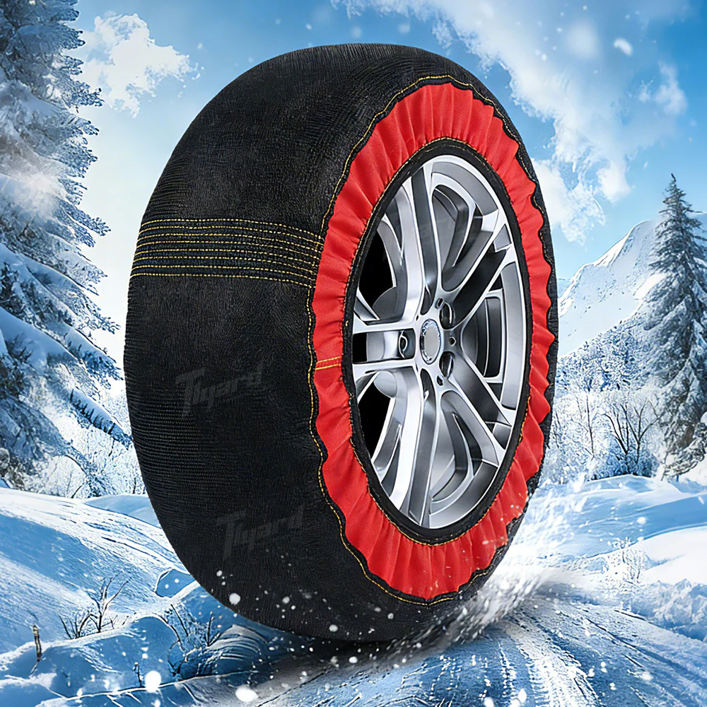 Tlyard Tesla Snow Socks for Tires - Anti-Slip Tire Traction Aids for Model 3/Y/S/X, Winter Emergency Tire Chains Alternative